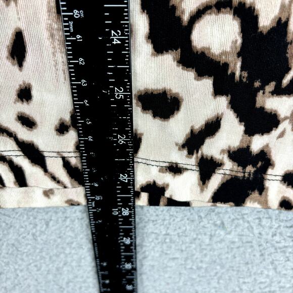 Chicos Top Large Mob Wife Leopard Boho Animal Print Slinky Stretchy Bold Travel - Picture 8 of 10